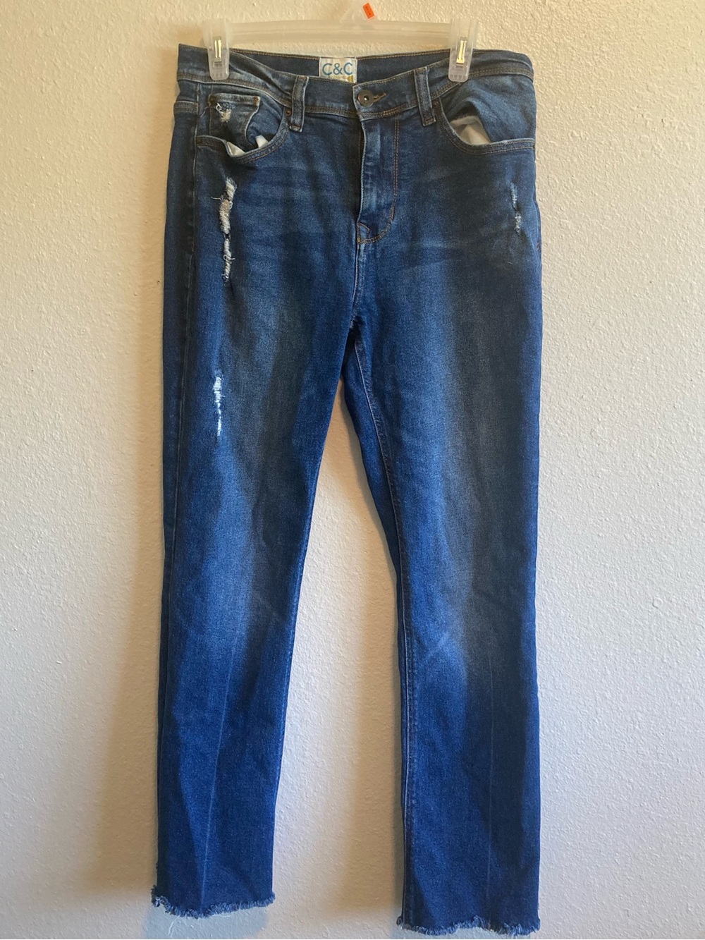 C&C California Flare Jeans with Distressed Details